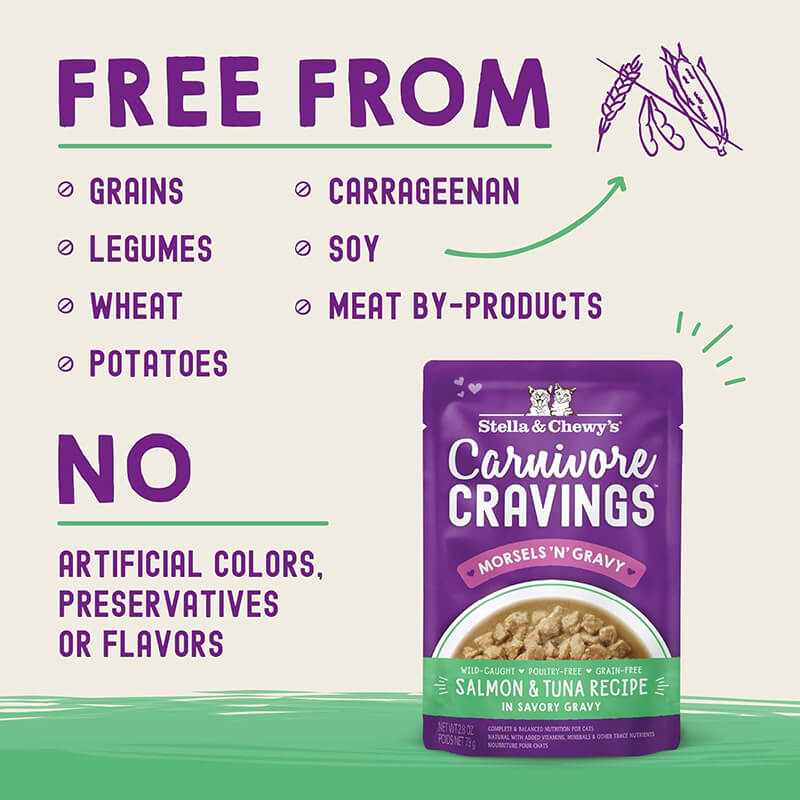 Stella & Chewy's Carnivore Cravings Pouch Salmon & Tuna in Gravy