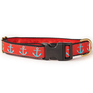 Mackenzie Collar Blue Anchors on Red