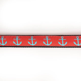 Mackenzie Collar Blue Anchors on Red