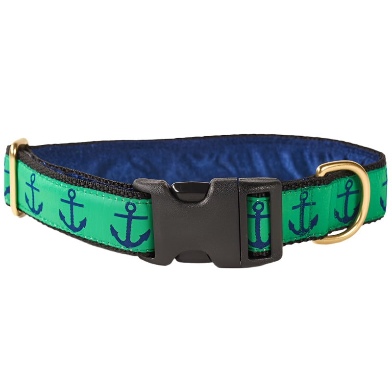 Mackenzie Collar Navy Anchors on Green