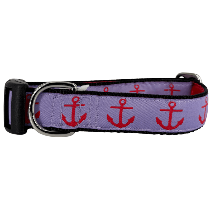 Mackenzie Collar Red Anchors on Purple
