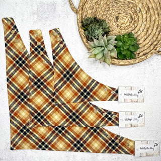 Bibby Bubby Flannel Bandana - Orange Navy Plaid
