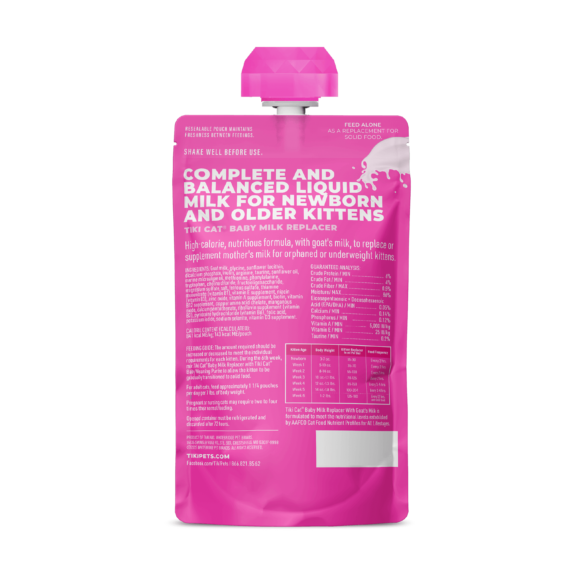 Tiki Cat Baby Milk Replacer with Goat's Milk 6 oz Pouch