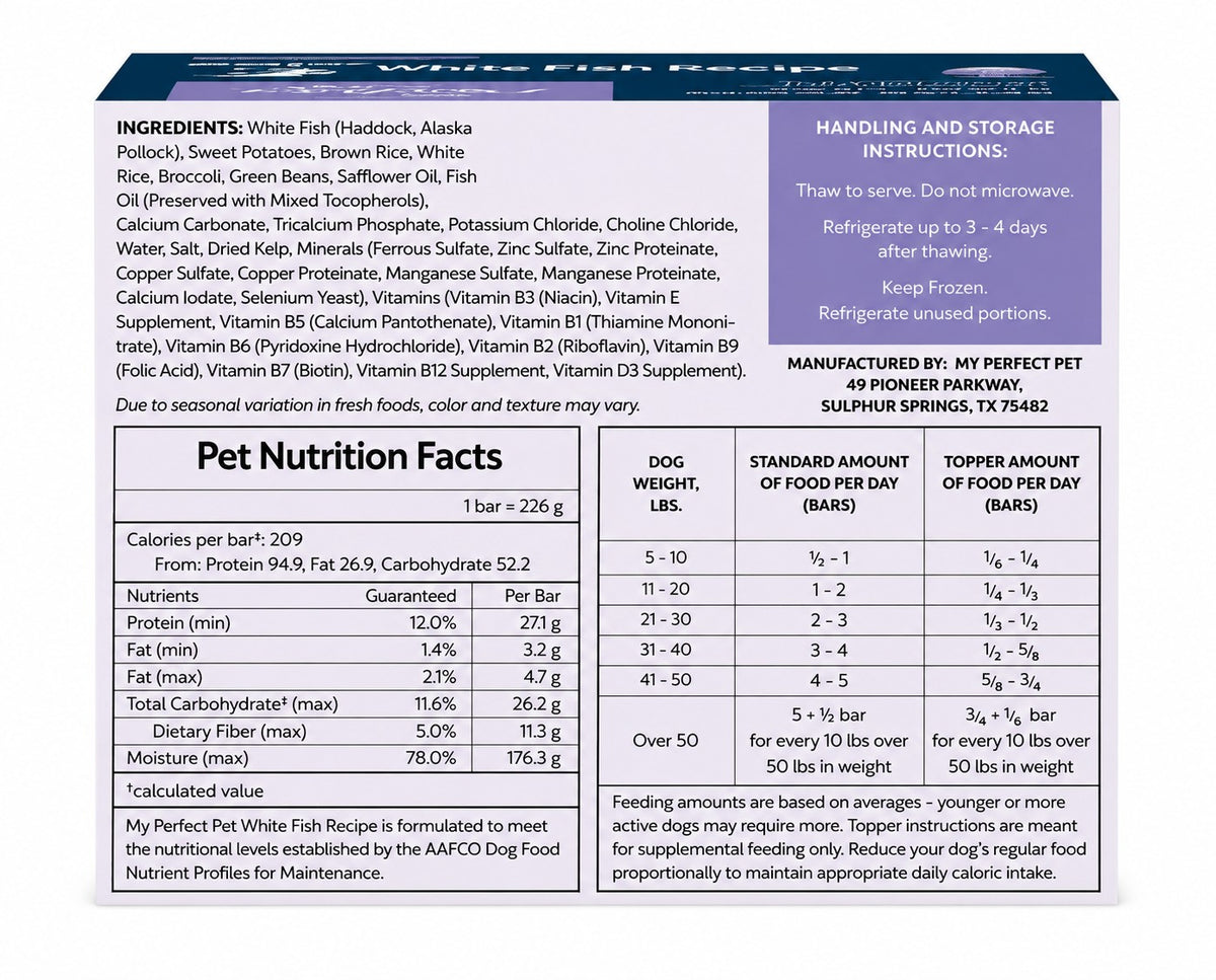My Perfect Pet White Fish Reduced Fat Recipe