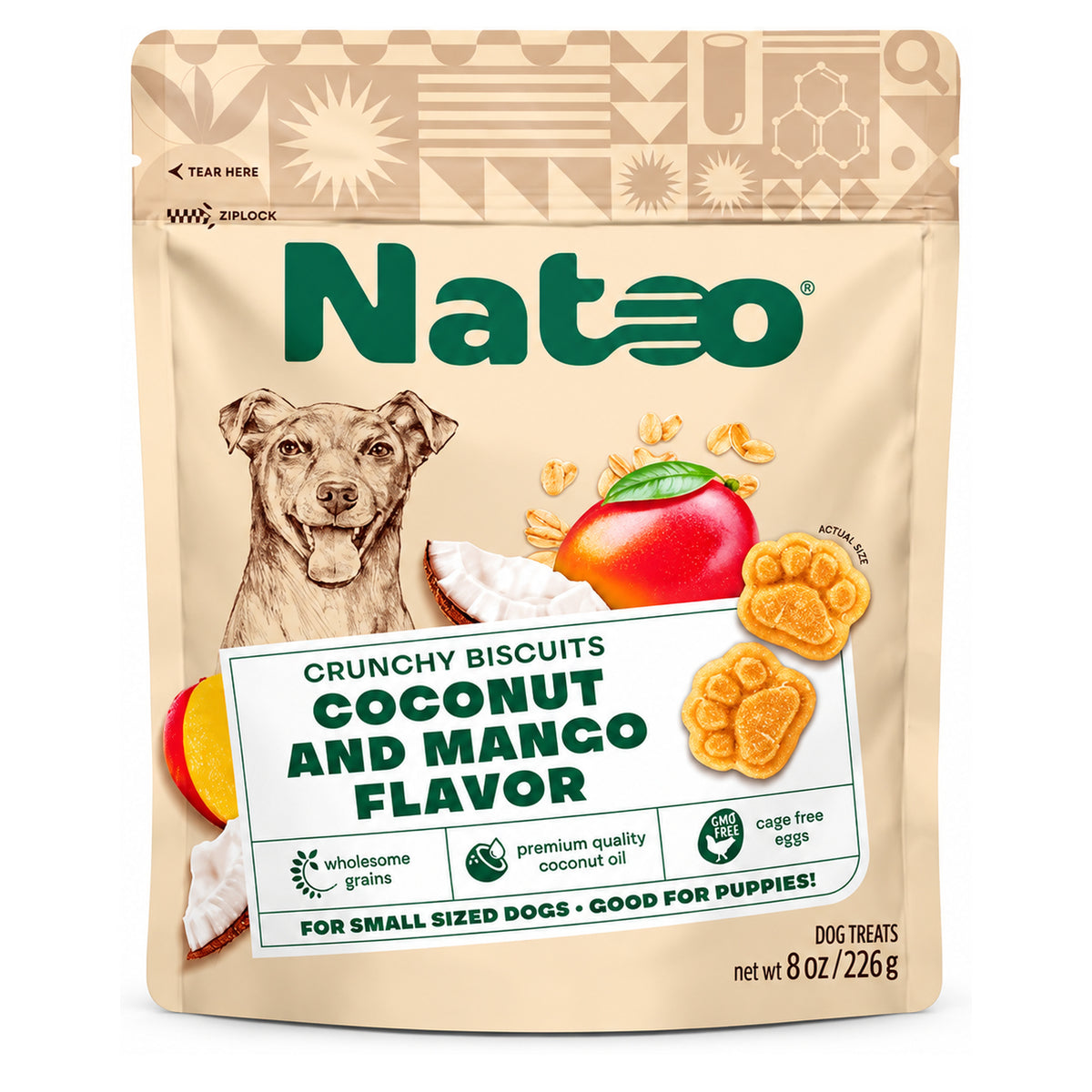 Natoo Crunchy Biscuits Coconut & Mango Small Bites
