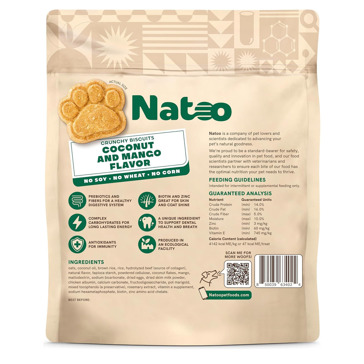 Natoo Crunchy Biscuits Coconut & Mango BIG Bites