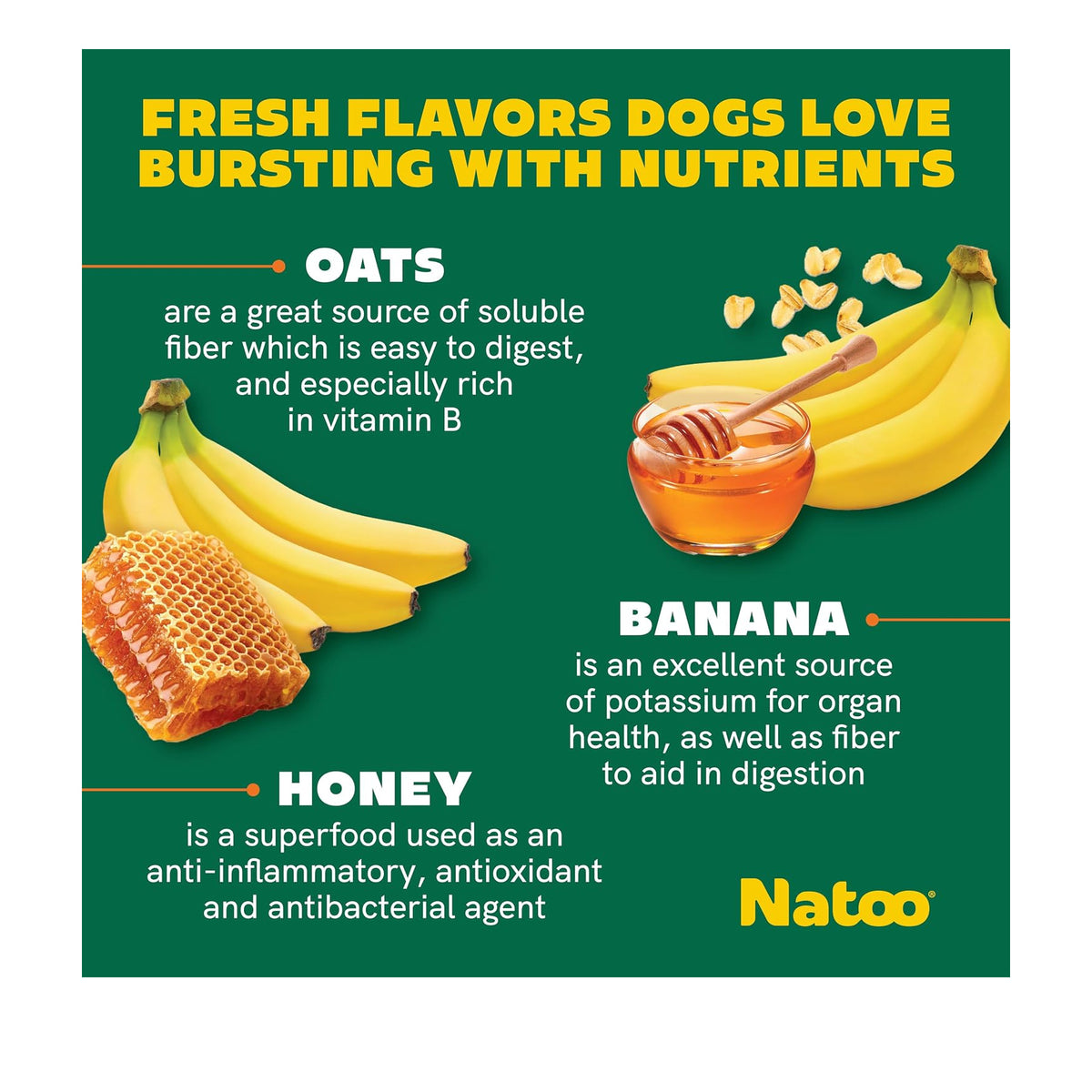 Natoo Crunchy Biscuits Oats, Banana and Honey BIG Bites