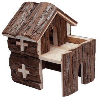 Nibbles Small Animal Deluxe 2 Story Log Cabin Hut