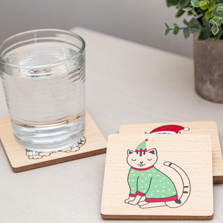 Pearhead Holiday Cats Coaster Set