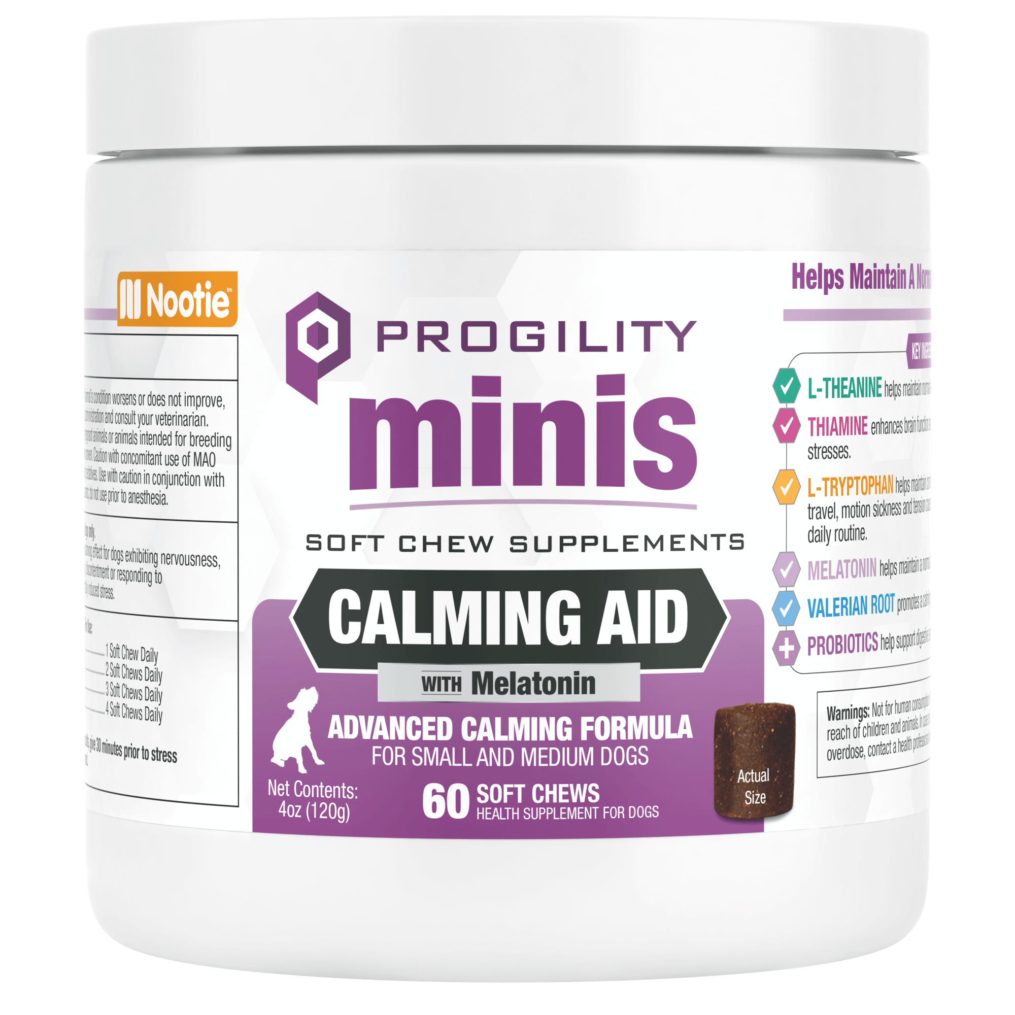 Nootie Progility Calm Melatonin Mini 60ct
