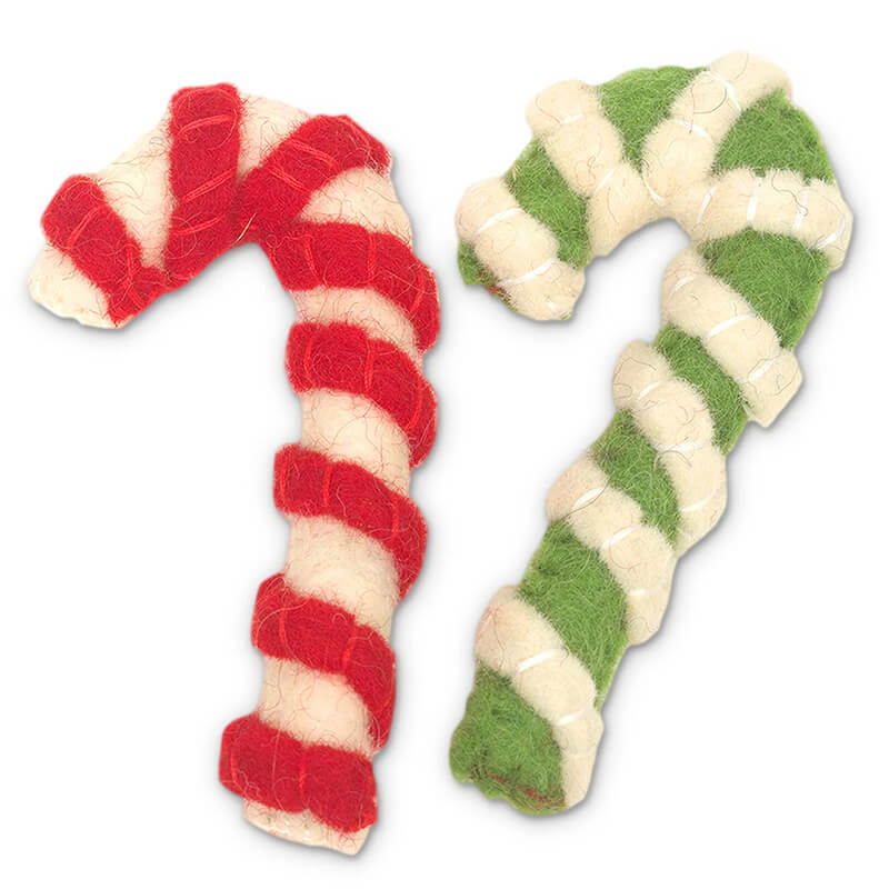 Karma Cat Holiday Wool Candy Cane 2-Pack