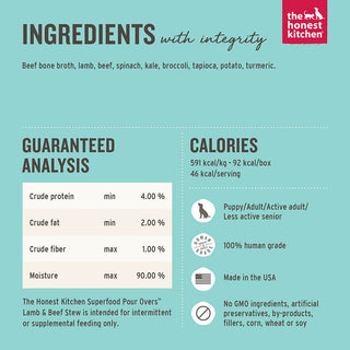Honest Kitchen Superfood Pour Overs Lamb Stew Topper