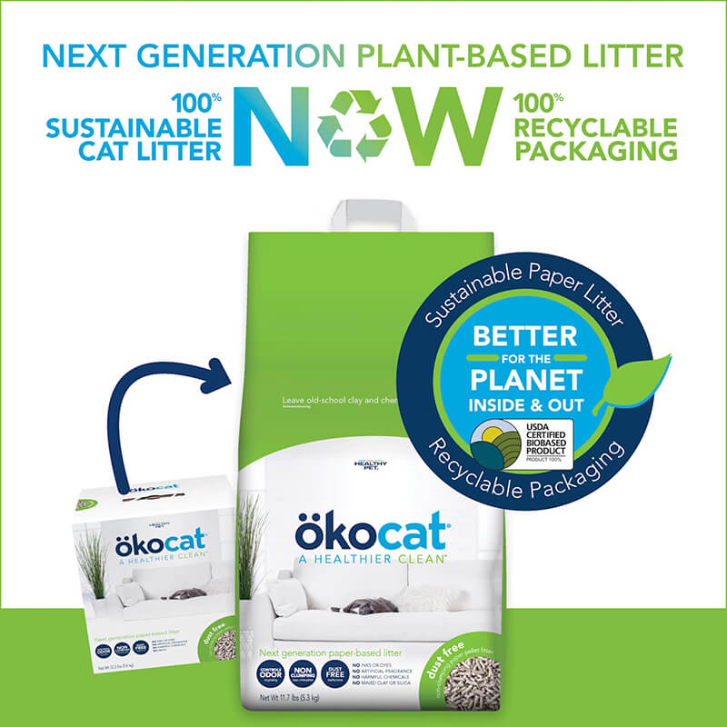 Okocat Less Dust-Free Non-Clumping Paper Pellet Litter