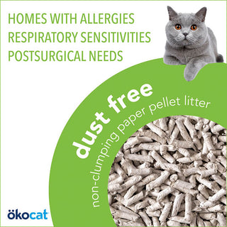 Okocat Less Dust-Free Non-Clumping Paper Pellet Litter