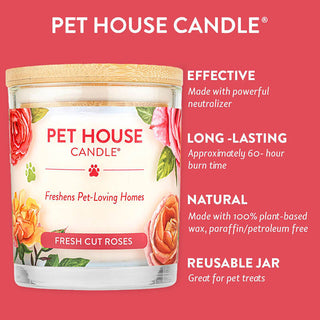 One Fur All Pet House Candle - Fresh Cut Roses