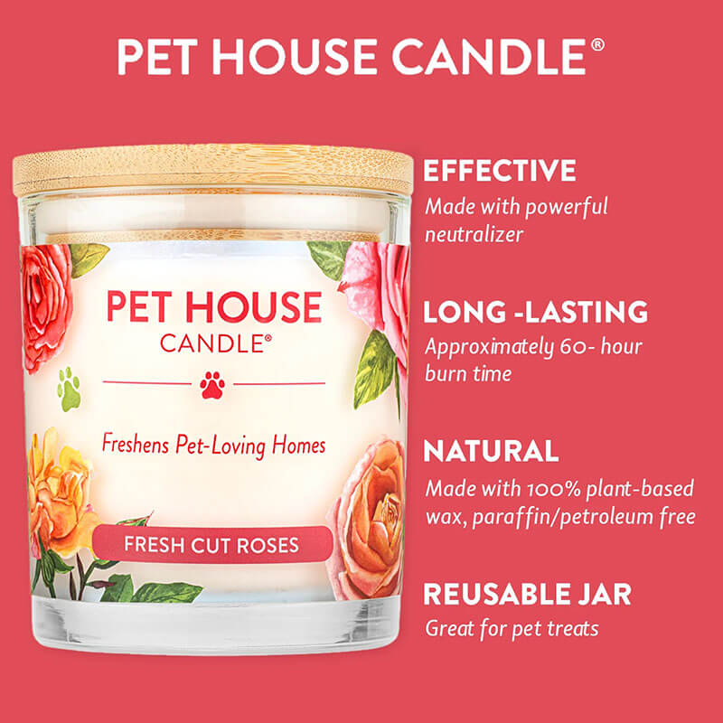 One Fur All Pet House Candle - Fresh Cut Roses