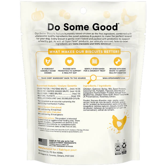 Open Farm Better Biscuits Chicken & Oatmeal