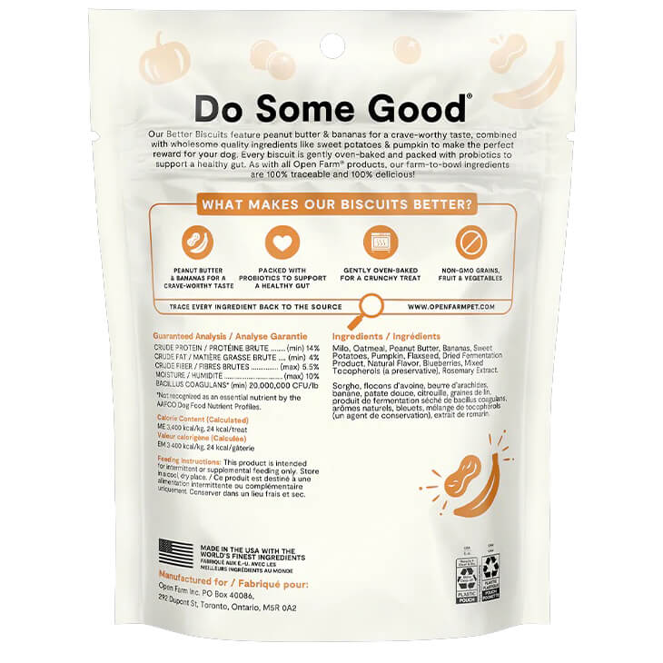 Open Farm Better Biscuits Peanut Butter & Banana