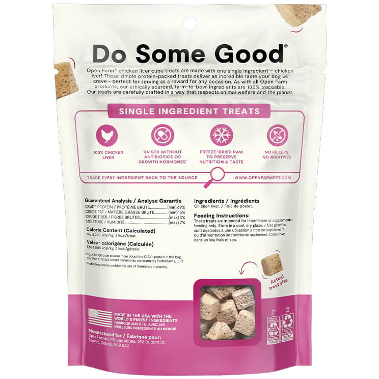 Open Farm Freeze-Dried Treat Cubes Chicken Liver