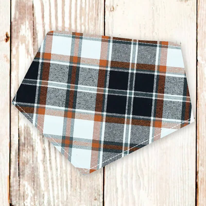Bibby Bubby Flannel Bandana - Black Rust Plaid