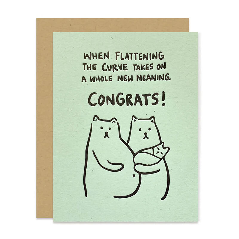 Paper Pony Co. Flatten the Curve Letterpress Card