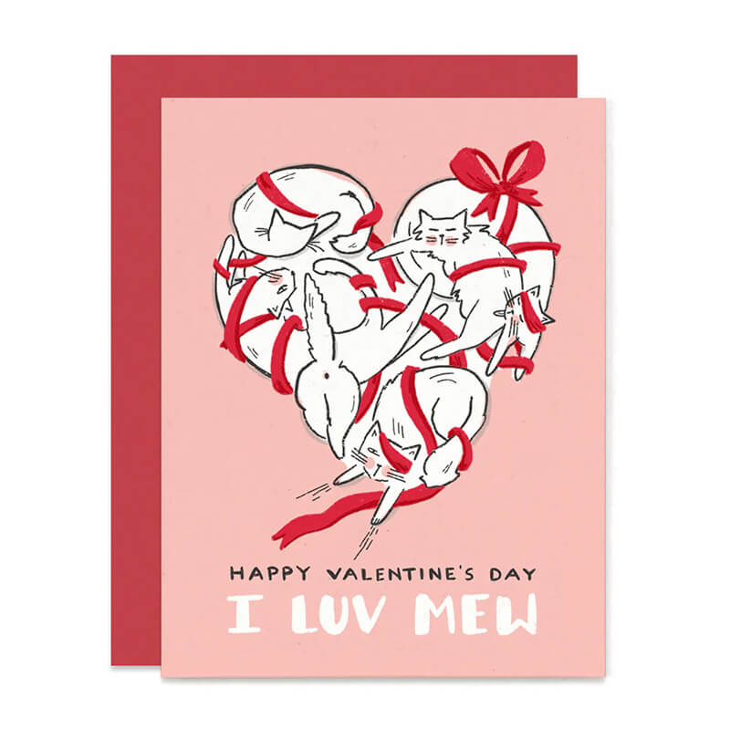 Paper Pony Co. I Luv Mew Valentine Card