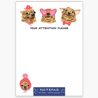 Party of One Attention Please Dog Notepad