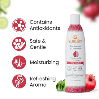 Aroma Paws Pomegranate Cucumber Shampoo - Fluffy, Shiny Coat Formula