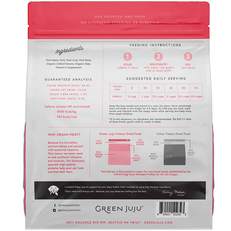 Green Juju Freeze-Dried Raw Limited Ingredient Pork