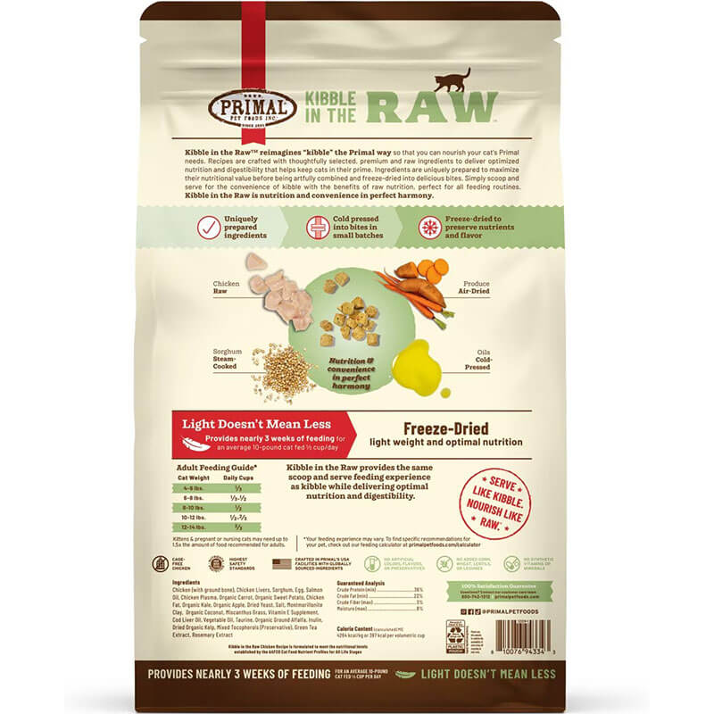 Primal Feline Kibble in The Raw Chicken