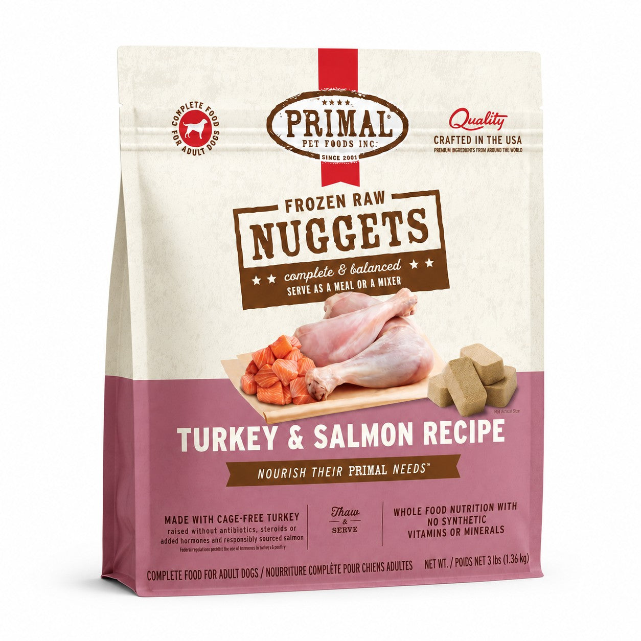 Primal Frozen Raw Nuggets Turkey & Salmon