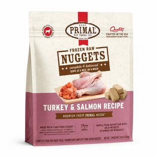 Primal Frozen Raw Nuggets Turkey & Salmon