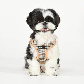 Puppia Comfort Step-In Harness Lucas Checkered Beige