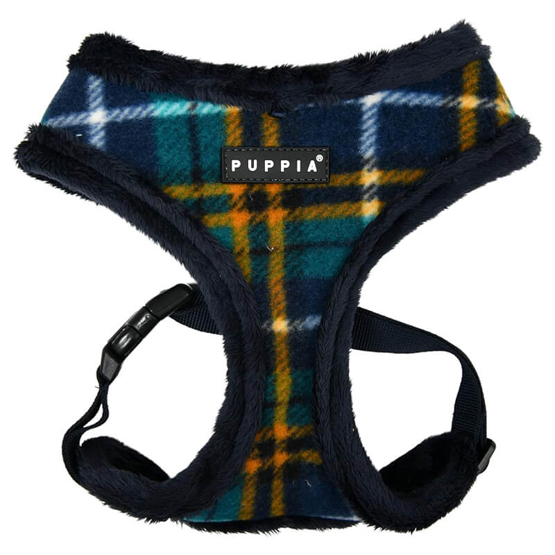 Puppia Over-The-Head Adjustable Harness Norman Plaid Navy