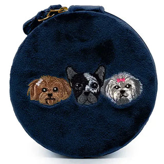 Living Royal Puppy Velvet Jewelry Zip Case