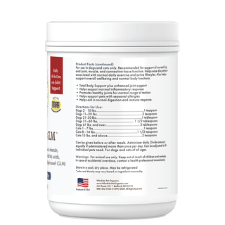 Wholistic Pet Organics Joint Mobility GLM