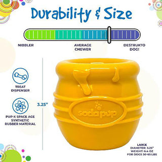 SodaPup Honey Pot Rubber Treat Dispenser XL