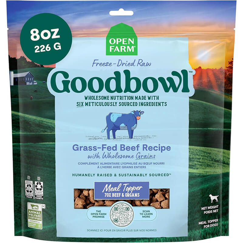 Open Farm Goodbowl Freeze-Dried Raw with Ancient Grains Grass-Fed Beef