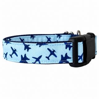 Sew Fetch Collar Blue Airplane