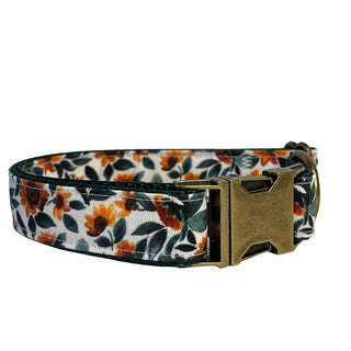 Sew Fetch Collar Boho Brittany Sunflower With Antique Brass Hardware