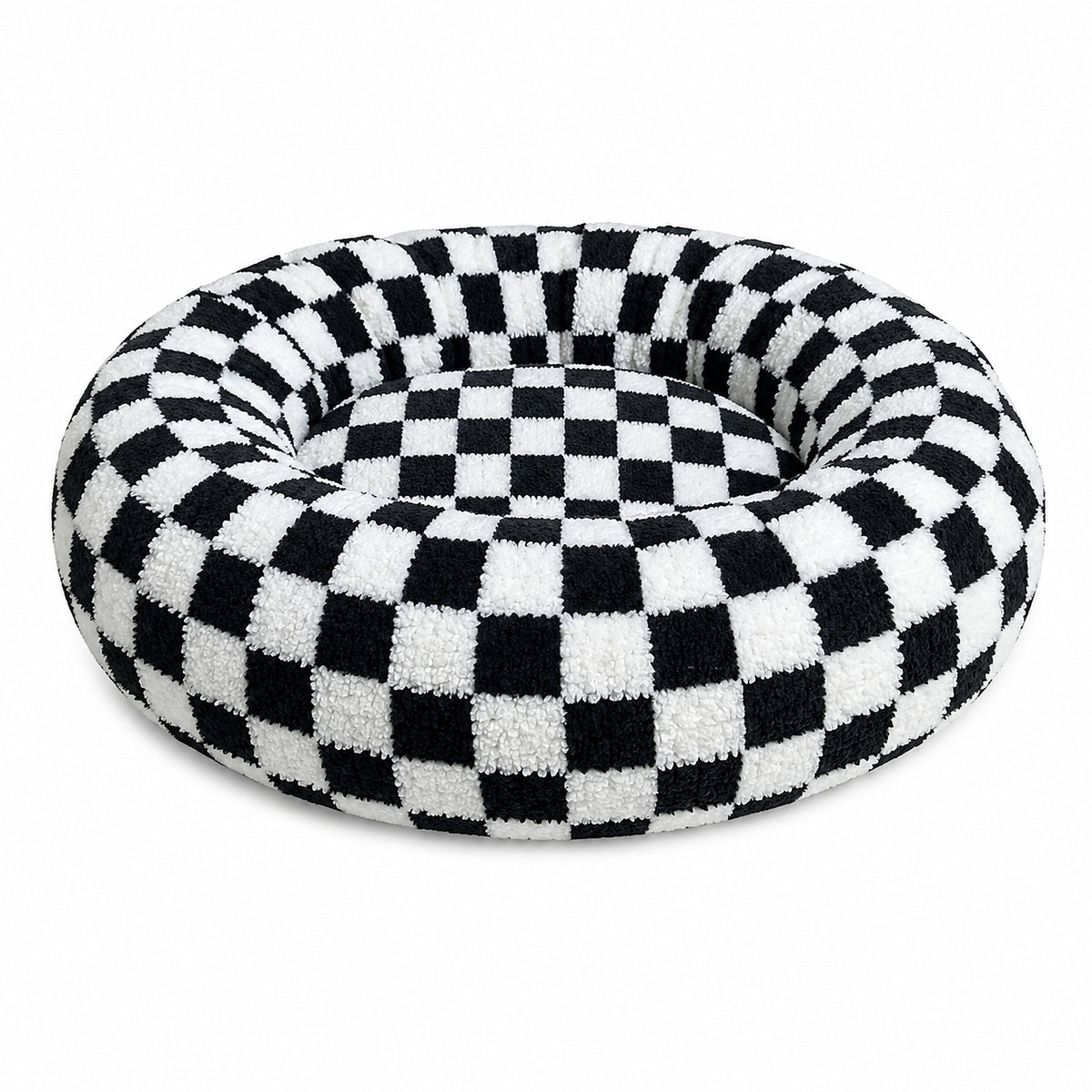 Sleep Zone Black & White Checkered Round Bed