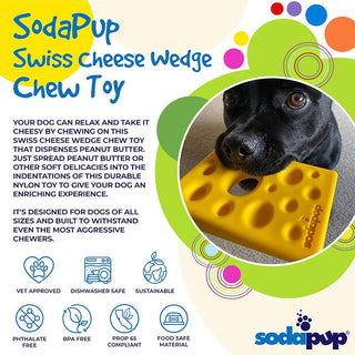 Soda Pup Nylon Cheese Wedge Chew & Enrichment Toy
