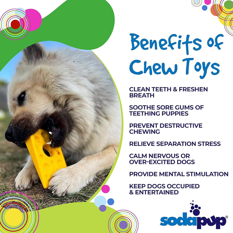 Soda Pup Nylon Cheese Wedge Chew & Enrichment Toy