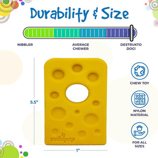 Soda Pup Nylon Cheese Wedge Chew & Enrichment Toy