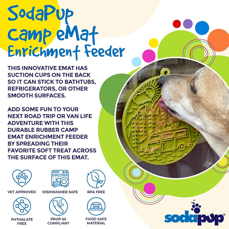 SodaPup Camp Mat with Suction Cups Green