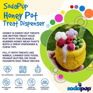 SodaPup Honey Pot Rubber Treat Dispenser