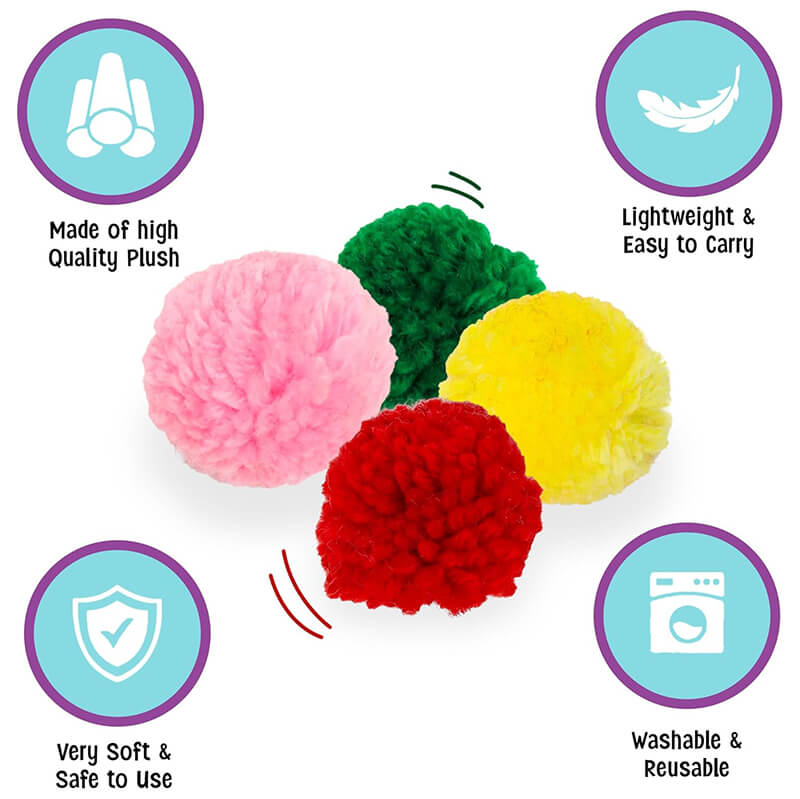 Spot Wool Catnip Pom Poms 4-Pack