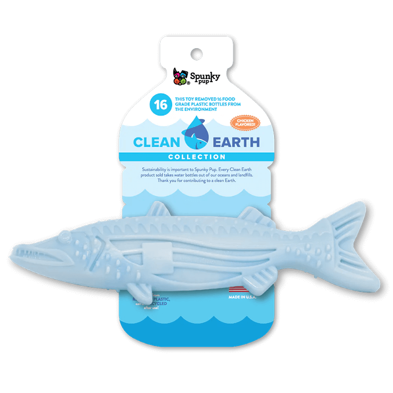 Spunky Pup Clean Earth Recycled Chew Toy Barracuda