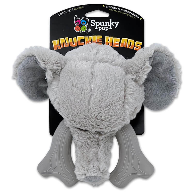 Spunky Pup Knuckleheads Plush Chew Toy Elephant