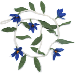 Karma Cat Holiday Garland Blue Pointsettia